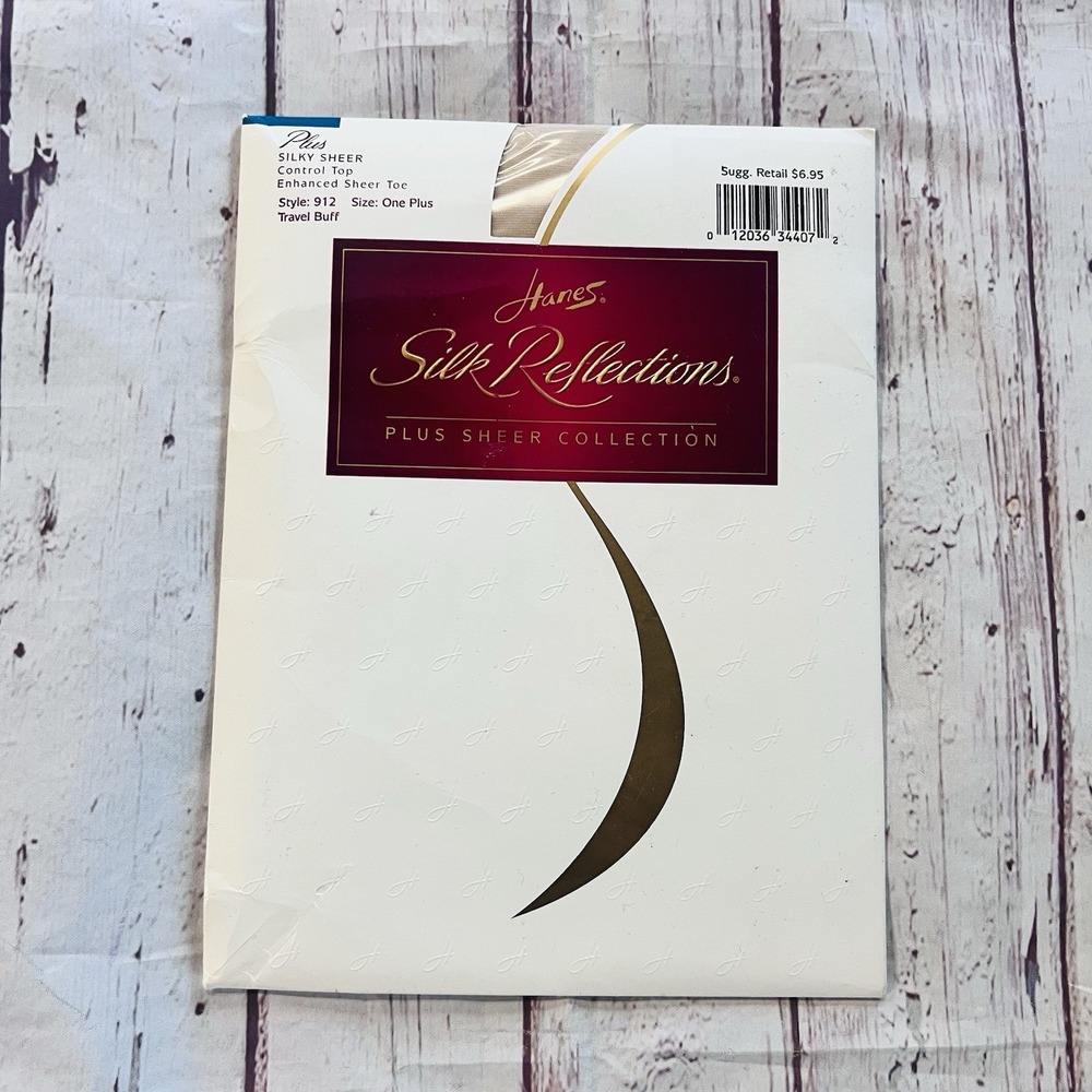 Vtg Hanes Womens Silk Reflections Sheer New Pantyhose Control Top Color Buff